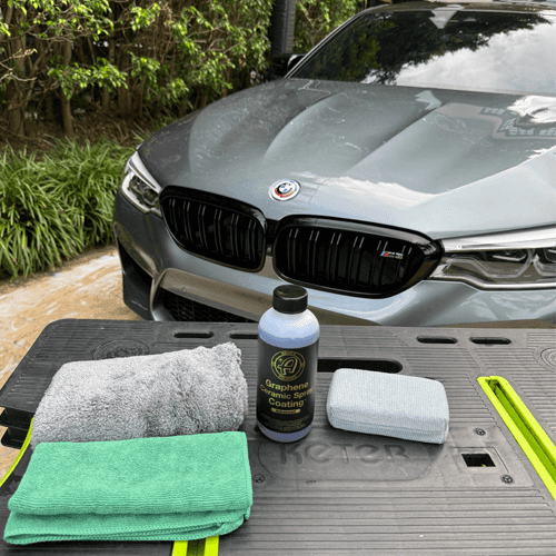 Ceramic Coating Application in Miami – South Beach Auto Spa providing long-lasting paint protection, UV defense, hydrophobic effect, and glossy finish with mobile service